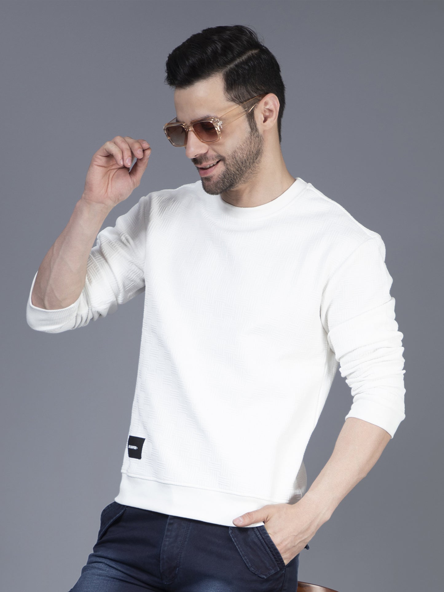White Textured T-Shirt
