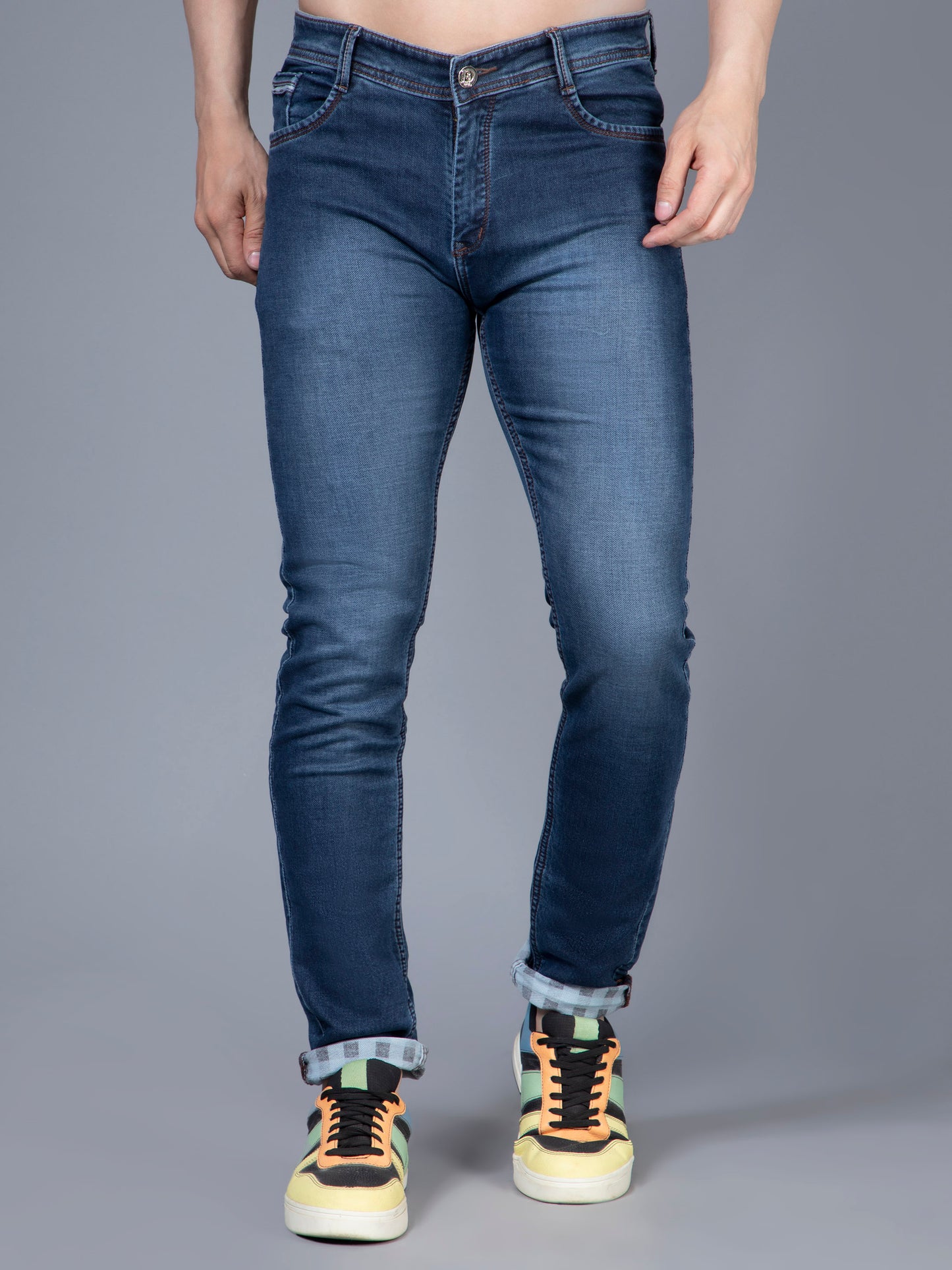 Reverse Checks Deep Jeans