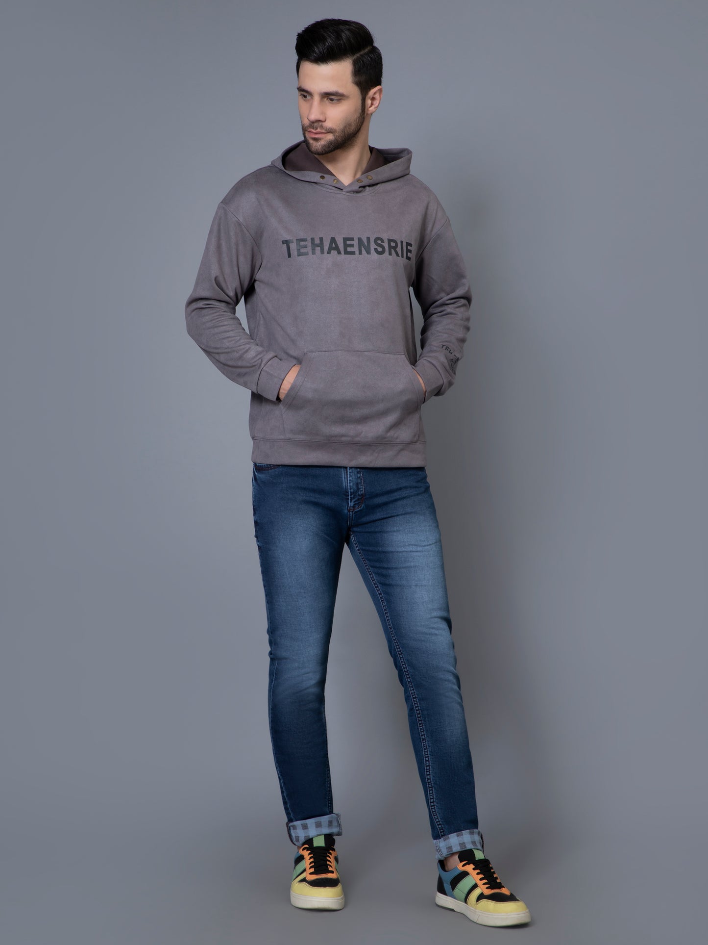 Reverse Checks Sky Jeans