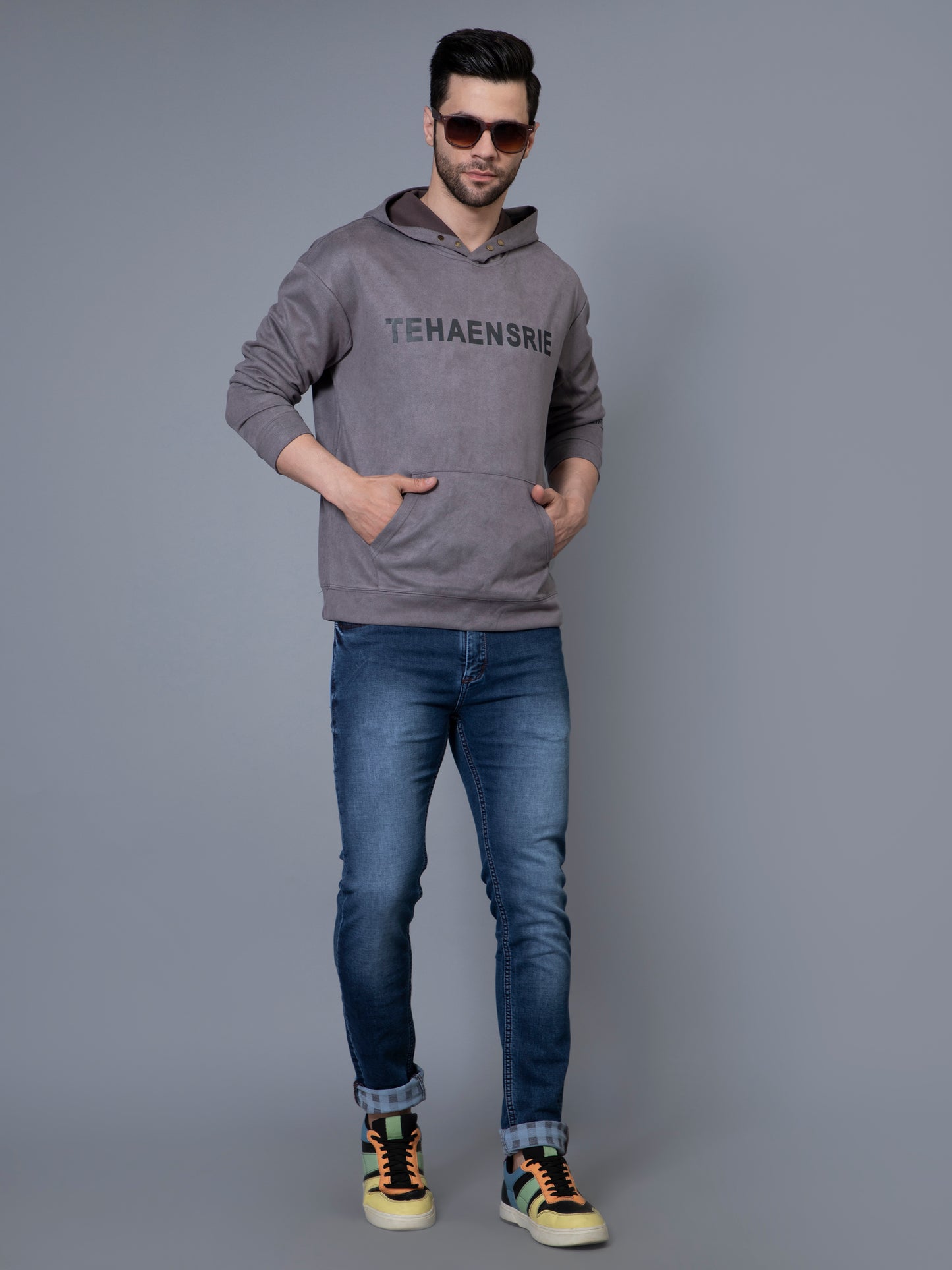 Reverse Checks Sky Jeans
