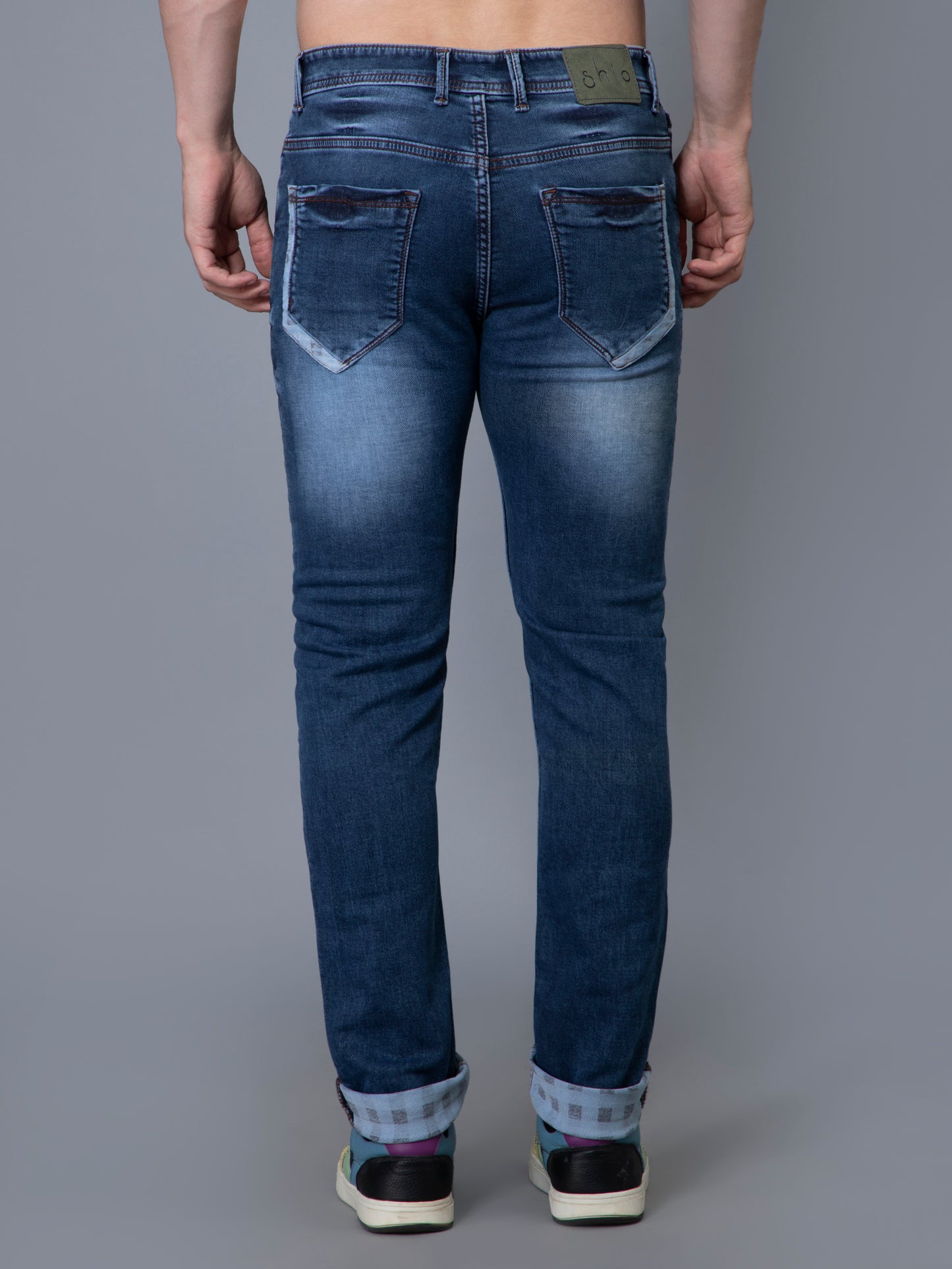 Reverse Checks Sky Jeans