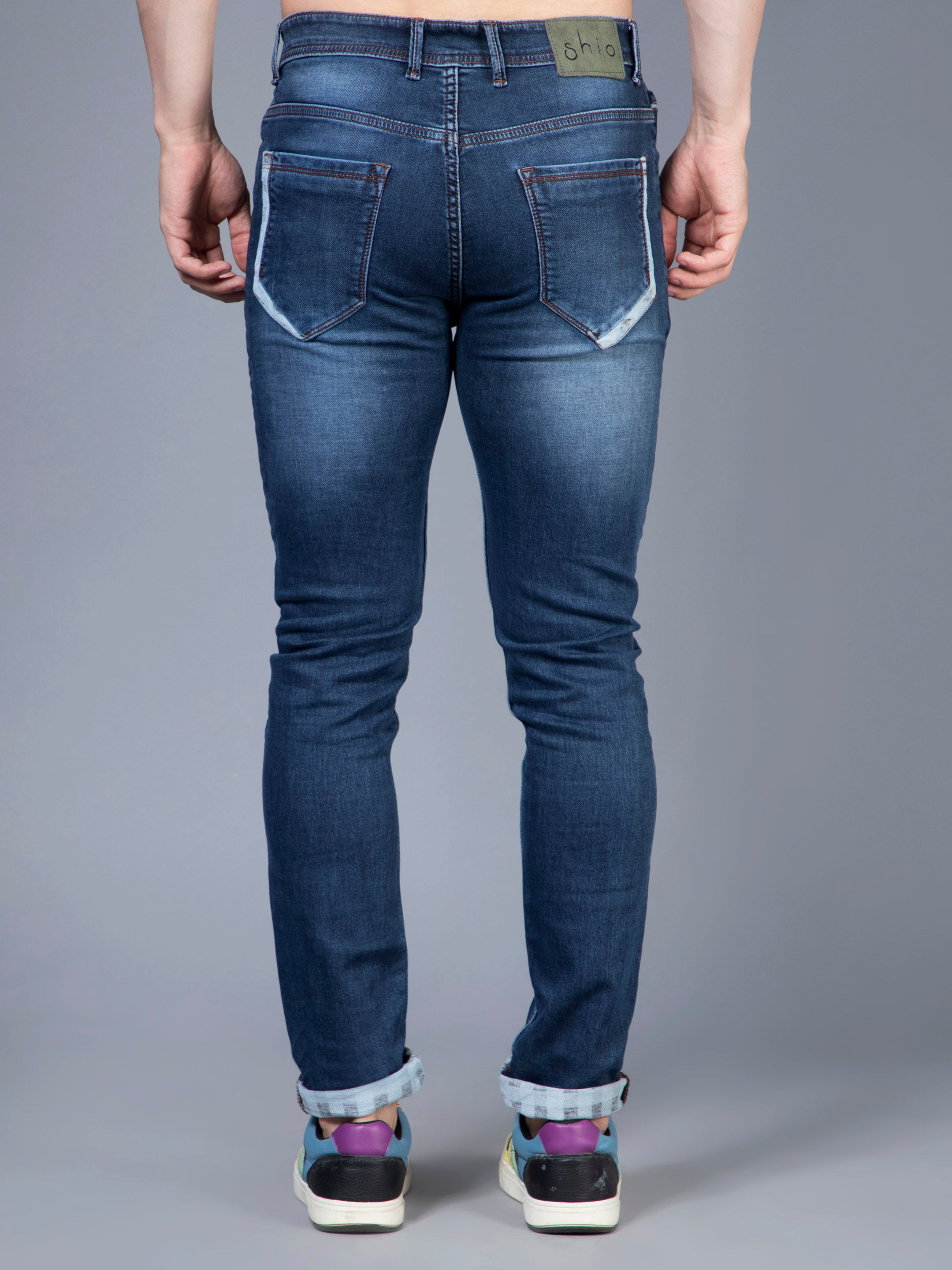 Reverse Checks Deep Jeans