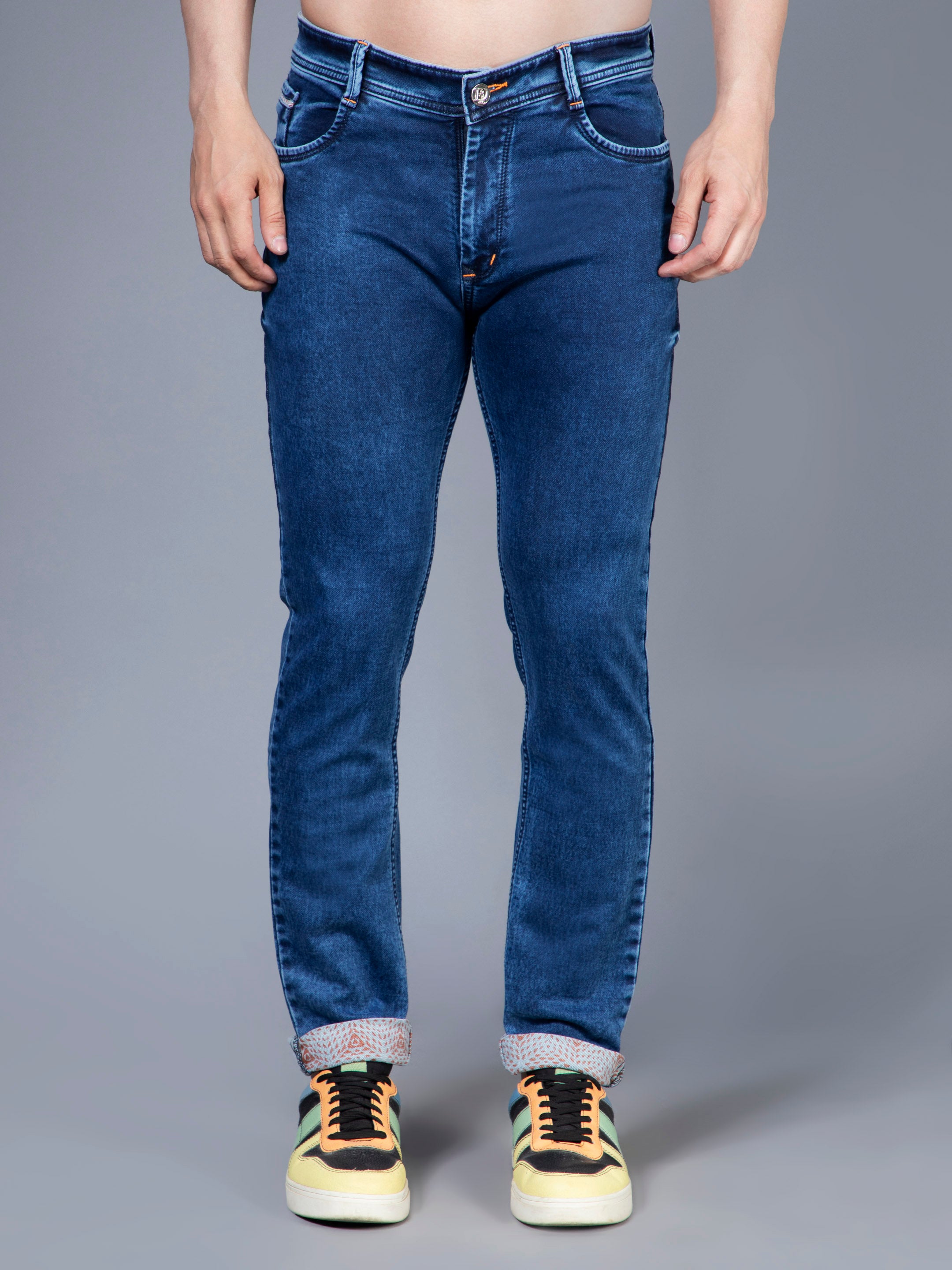 Denim profond tangerine