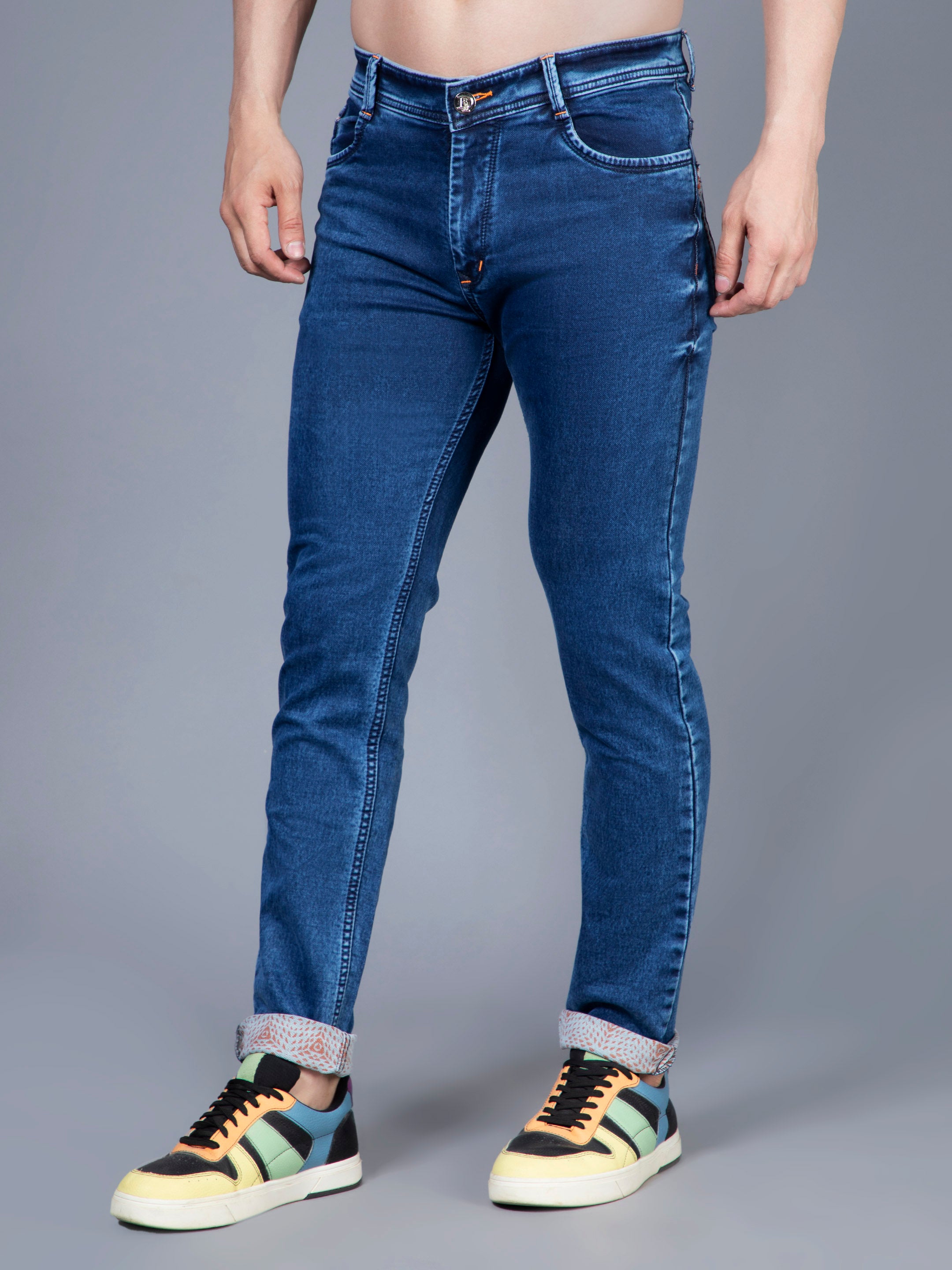 Denim profond tangerine
