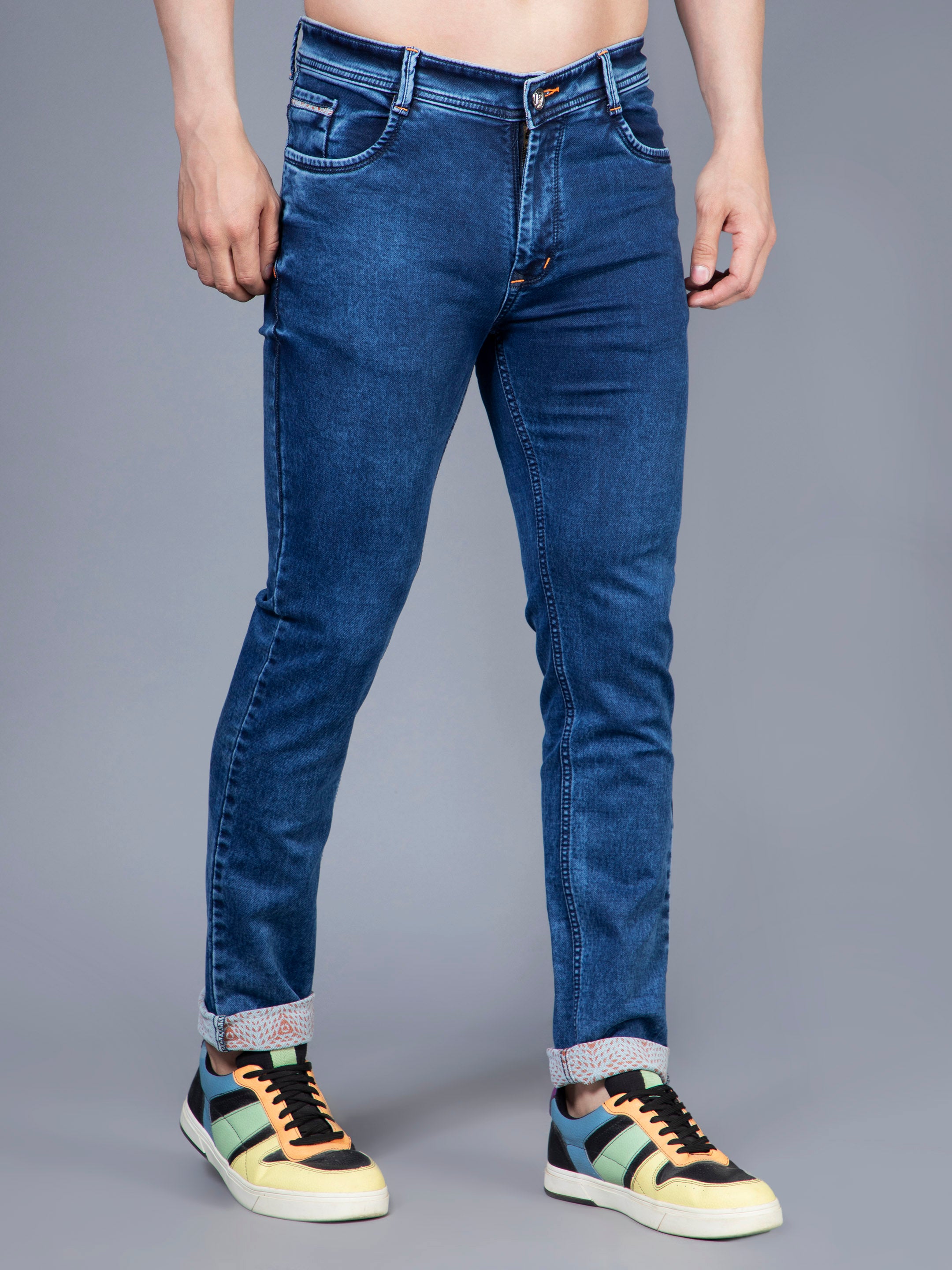 Denim profond tangerine