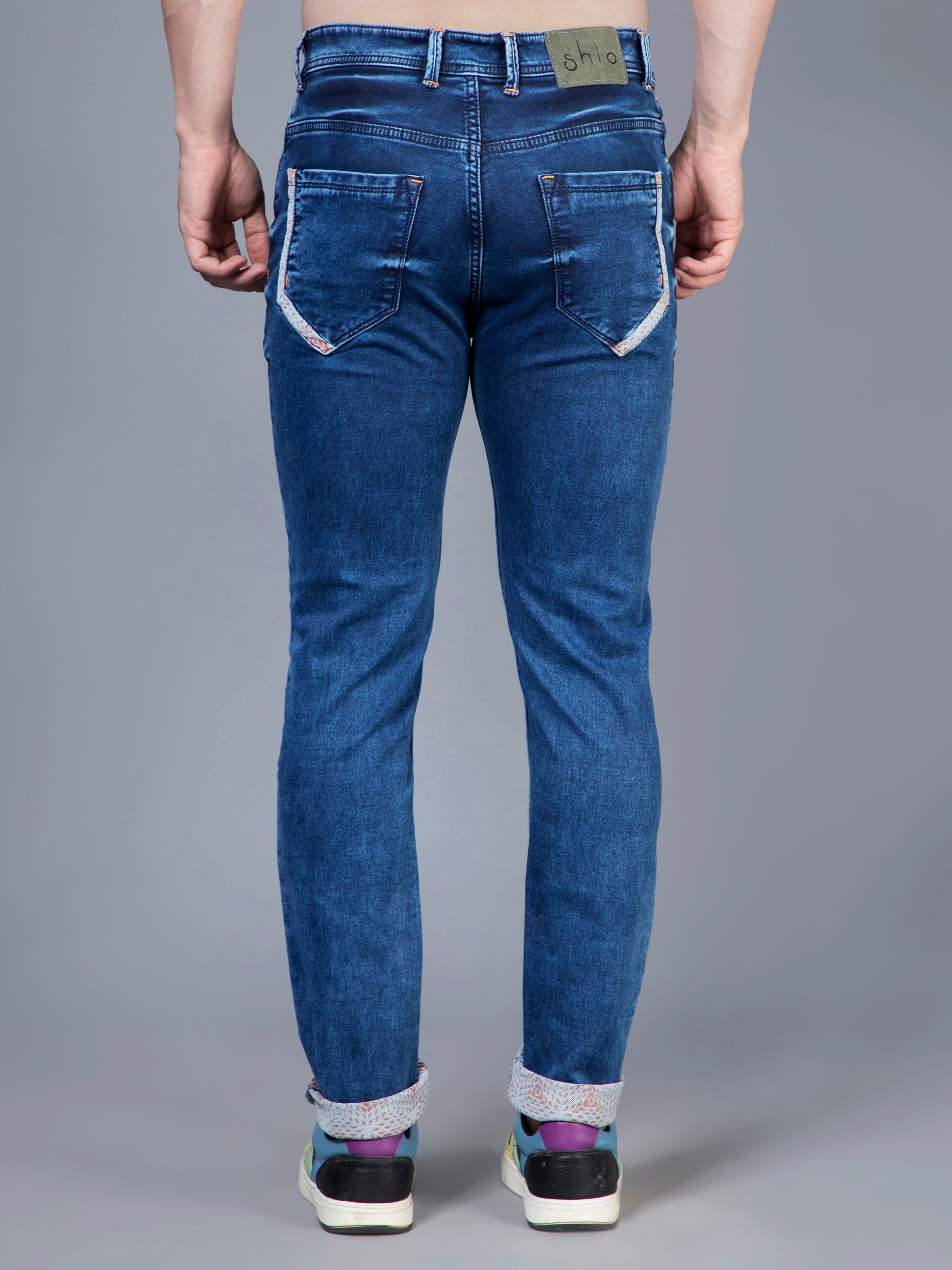 Denim profond tangerine