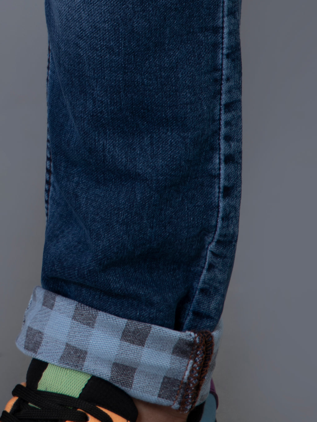 Jean Sky à carreaux inversés